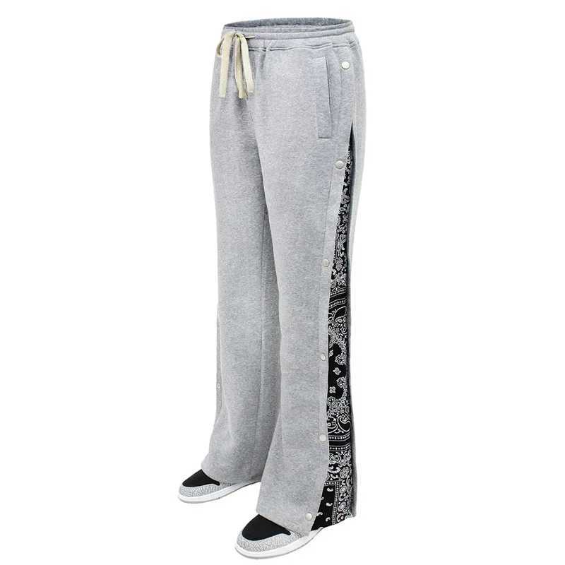 Comfortable and Casual Summer HighStreet Second HipHop SnapButton Track Pants Loose West Coast Paisley WideLeg Trousers J251203