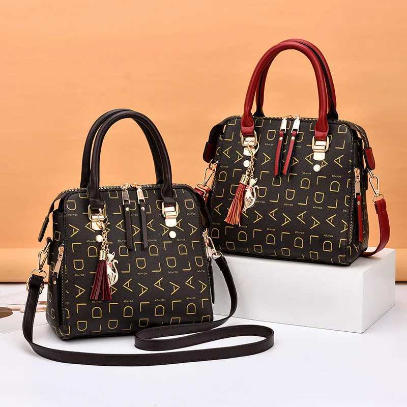 Vintage Handle Bag for Women Luxury Middle-aged Top-handle Handbags Female PU Leather Messenger Crossbody Bag Tote bolsaT2511112