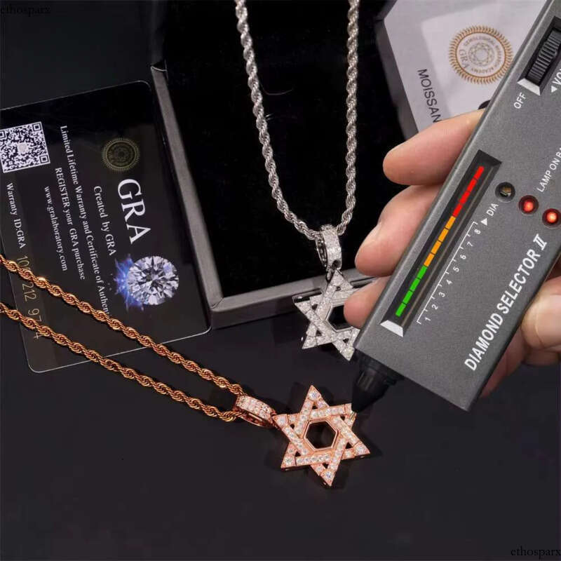 GRA Certificate Pentagram Custom Iced Out Hip Hop Jewelry Sier VVS Moissanite Dia Charm Pendant