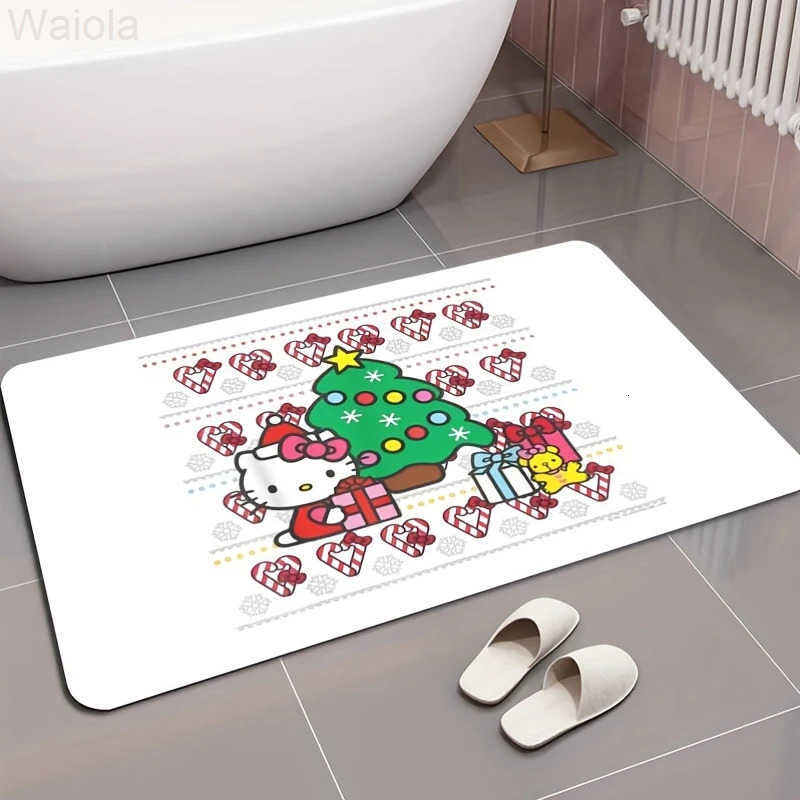 Sanrio for Hello Kitty Carpet Christmas Soft and Doormat with Cartoon Pattern Design Suitable for Bathrooms Home Decoration L251016