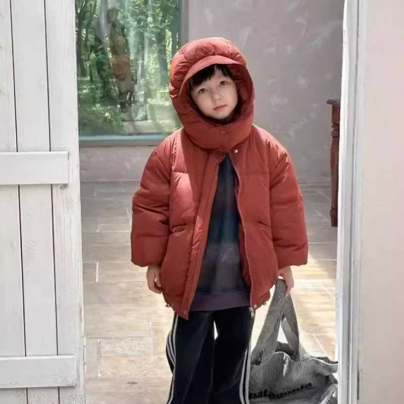 School Children Hooded Down Jacket White Duck Down Thickened Warm Short Outerwear Casual Teenage Boys Girls Parkas Tops ClothesT251016