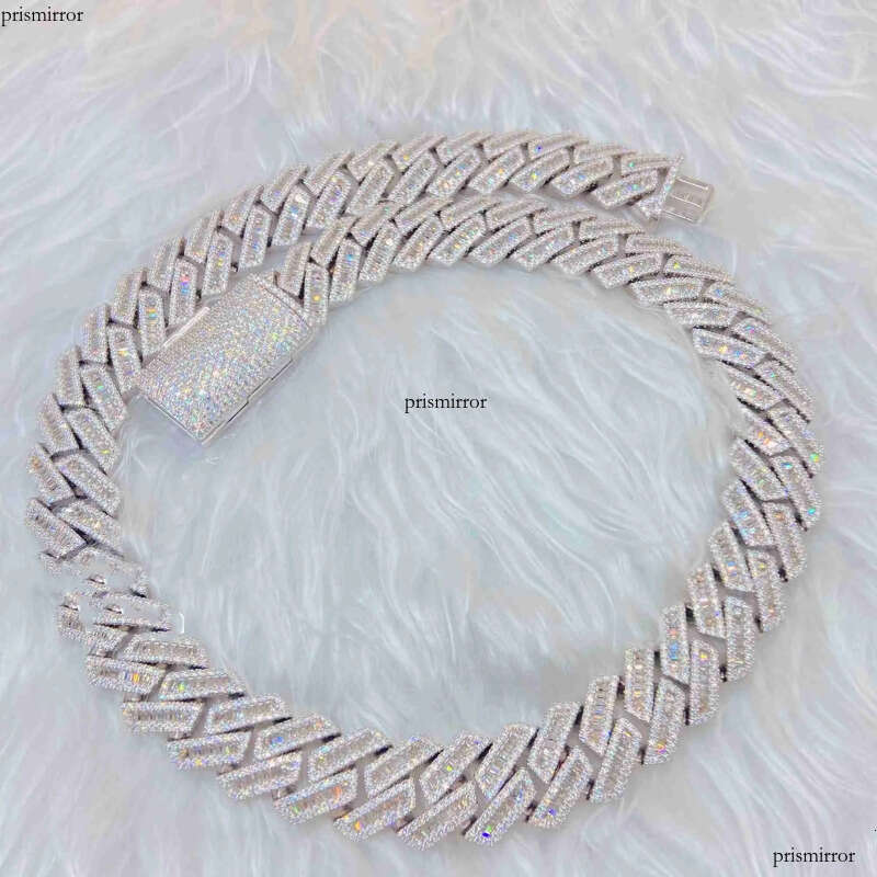 necklace moissanite dia men designer Customization Cuban Full Iced Out Hiphop Chain Pass The Dia Test ice out cuban link chain