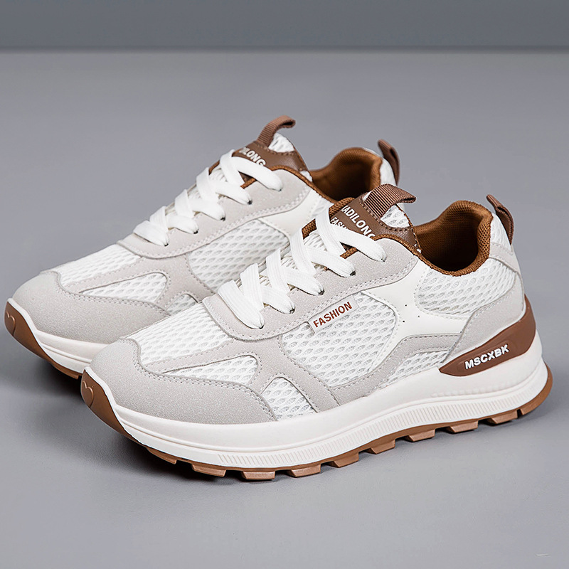 2025 New Autumn Casual Women's Sports With Breathable And Lightweight Mesh, Versatile Forrest Gump Shoes, Thick Soled Dad Shoes For Women