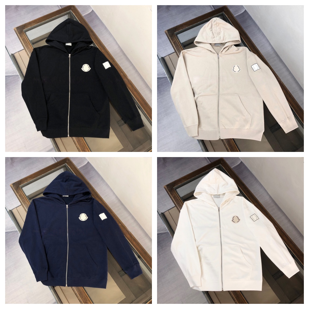 Men's Retro American Loose Hoodie High Street Thin Zipper Style High Quality Heavy Medium Length Pullover Open Versatile Cotton Cardigan Jacket For Autumn