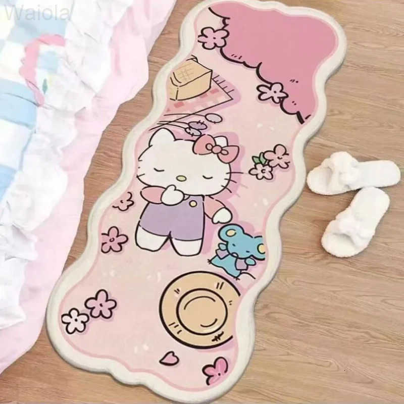 Sanrio Hot Hello Kitty Carpet Foot Mat Bedroom Floor Mat 12040Cm Room Bedroom Living Room Decoration Household Kawaii Cartoon L251016
