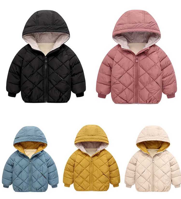 Kids Girls Boys Autumn Winter Jackets Coat New Children Down Padded Baby Jacket Plus Velvet Warm Cotton Jacket Boy ClothesT251016