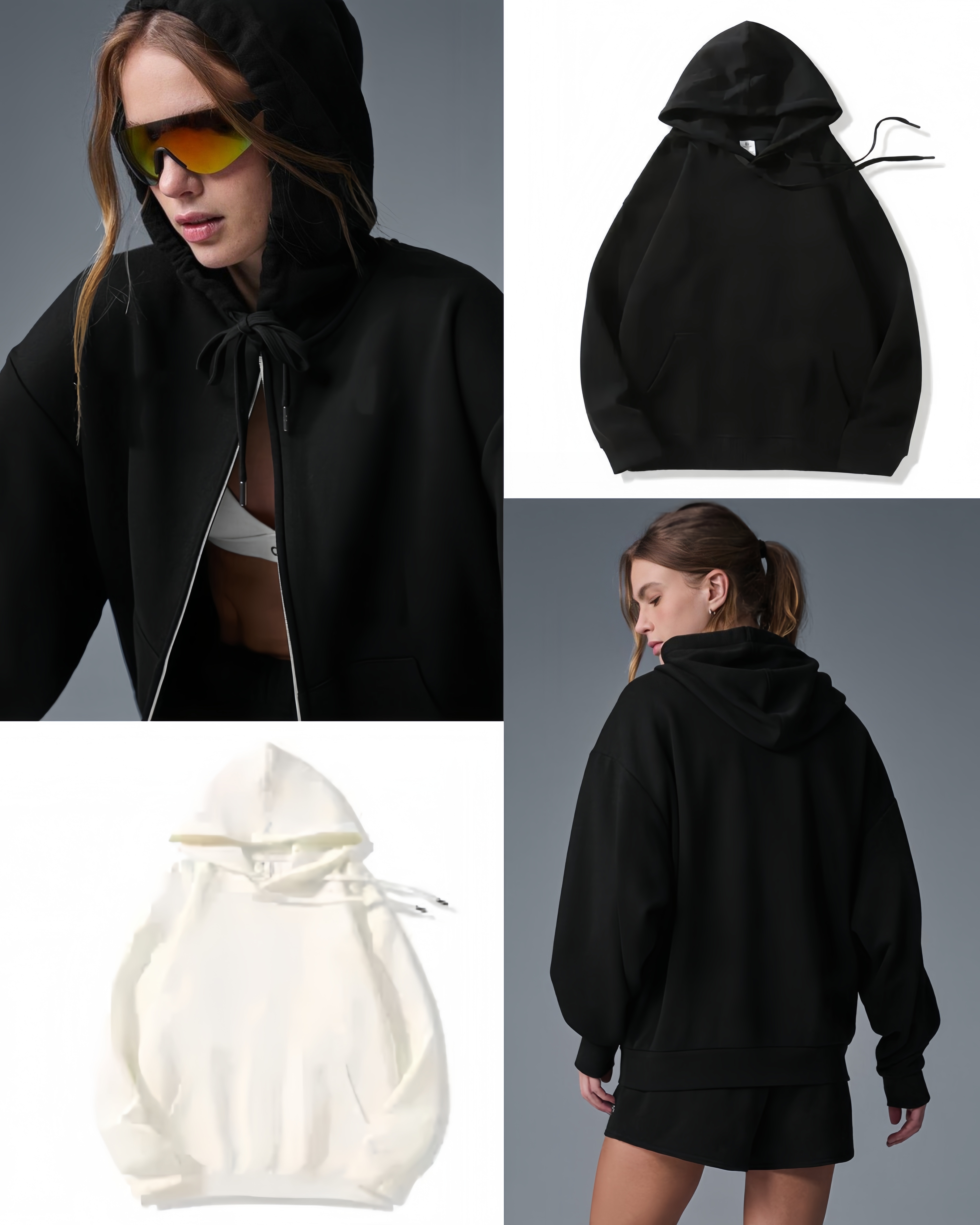 yoga Gym sets Women's Hoodie Daliy Wear Outfits Casual Cropped Hoodie sweatshirts Comfy Vest Sports Fitness Shorts Pants Sets aloliness Women Clothes