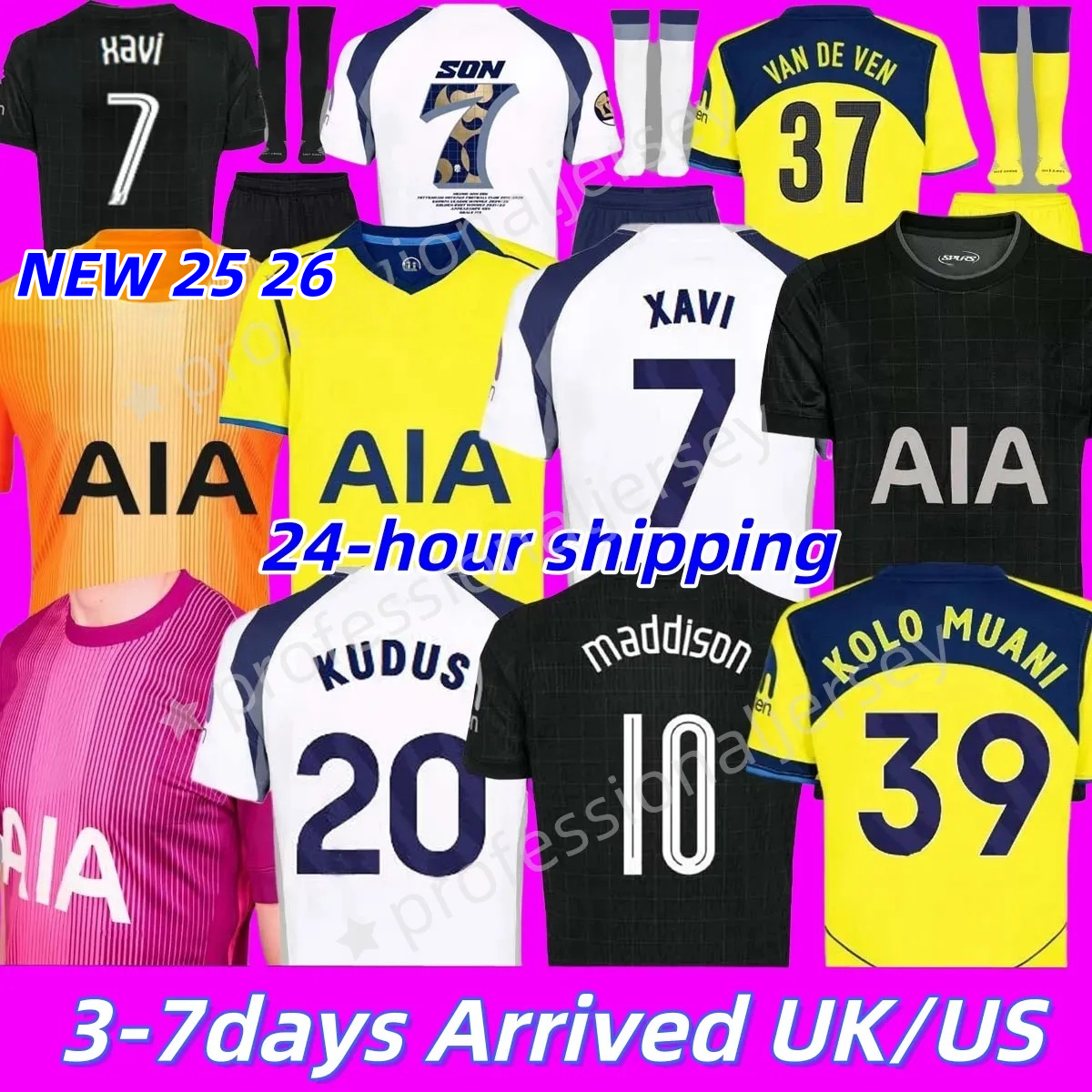 tottenhamjersey 25 26 Soccer Jerseys football shirts XAVI TEL SOLANKE KOLO MUANI SON KUDUS MADDISON tottenham ROMERO VAN DE VEN BISSOUMA mens kit kids