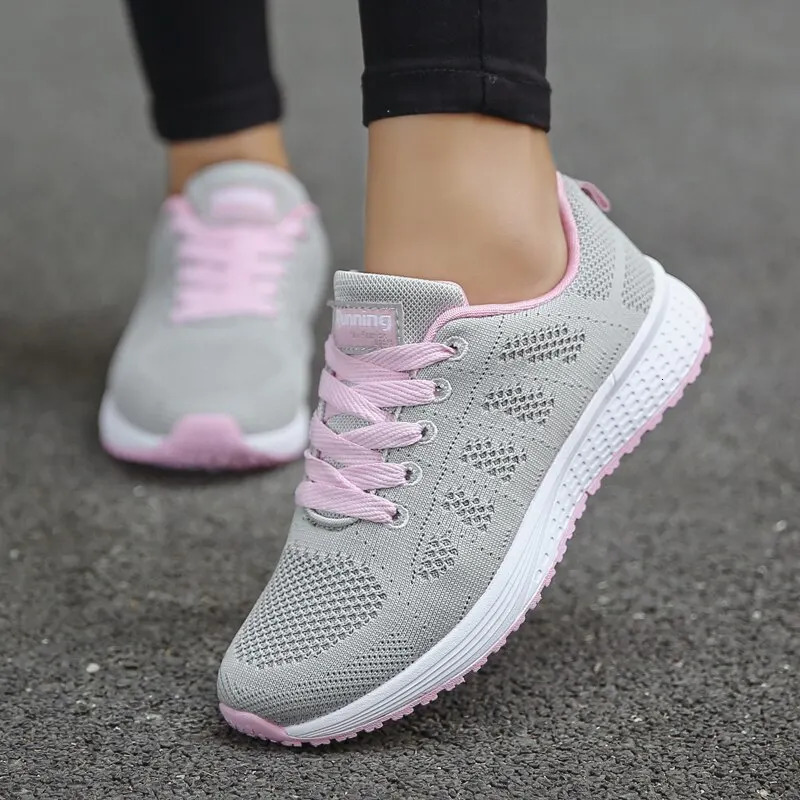 Women Casual Shoes Fashion Breathable Walking Mesh FlatShoesSneakers White Female Footwear 251013