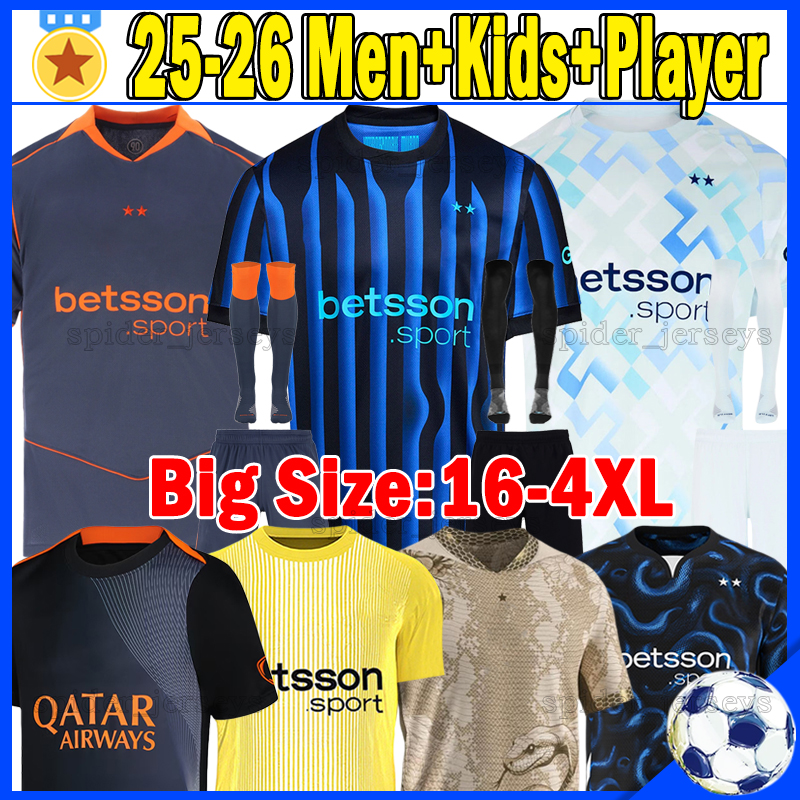 XXXL 4XL 25 26 LAUTARO THURAM Soccer Jerseys Inter 2025 2026 BONNY BASTONI DUMFRIES BARELLA CALHANOGLU MILANJersey Football Shirts Goalkeeper SOMMER Men Kids Kits