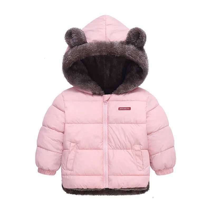 Kids Winter Add Velvet Cashmere Thick Warm Jacket Boys Girls Hooded Parka Coats Outer Garment Casual Clothing For 16 Years OldT251016