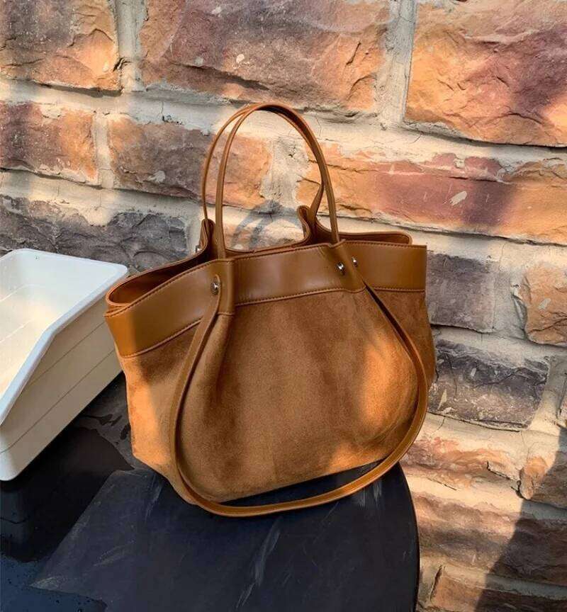 Fashion Design Elegant Bags Faux Suede Top-Handle Handbag Large Capacity Shoulder Tote Bag For Women Bolsos De Mujer Suotong251016 Suotong251016 Suot2