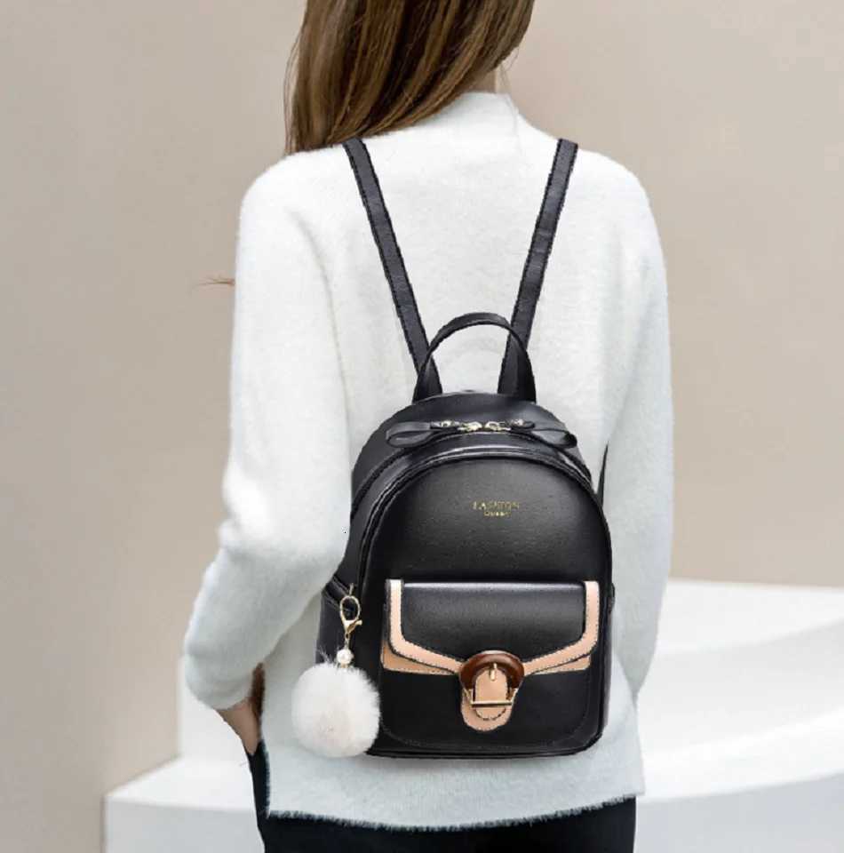 Luxury Womens Korean Fashion Large Capacity Travel Backpacks High Quality Leather Shoulder Bags Student School Bag BackpackT251016