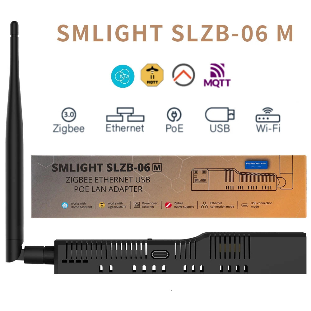 SMLIGHT SLZB06 A Zigbee 30 to Ethernet USB and WiFi adapter with PoE support works with Zigbee2MQTT ZHAHome Assistant 251016