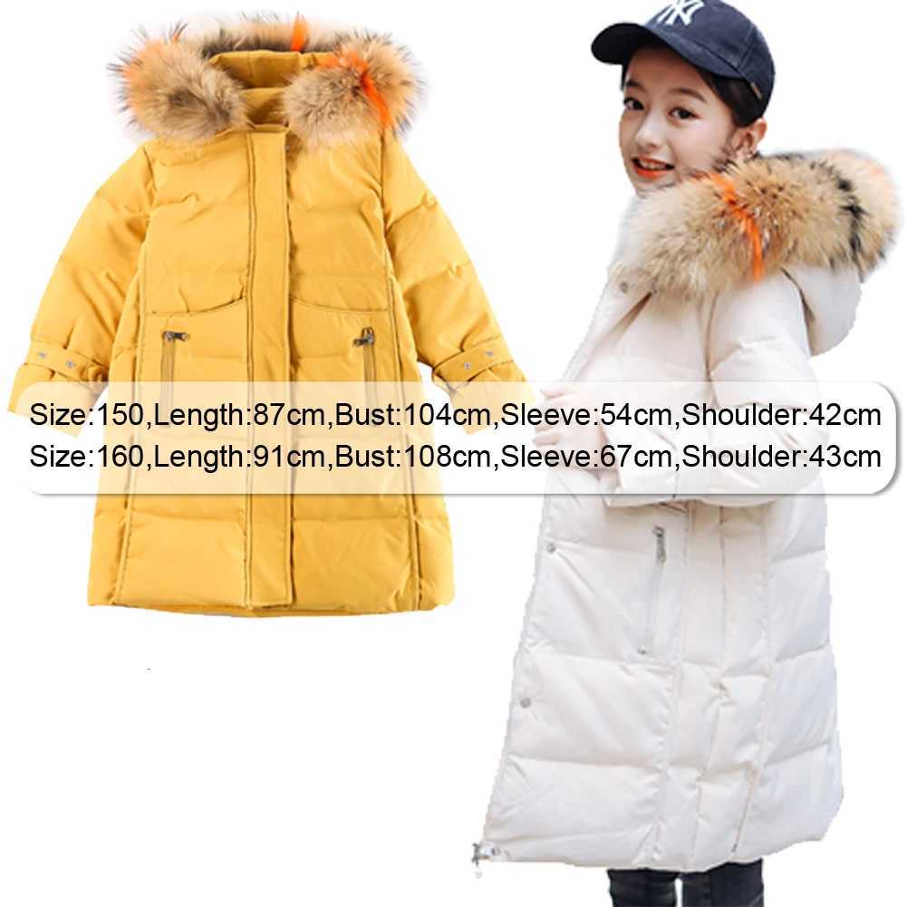 AMUR LEOPARD Girls Padded CoatWinter Warm Long JacketFur Hooded Kids OvercoatWindproof Casual Childrens Down JacketT251016