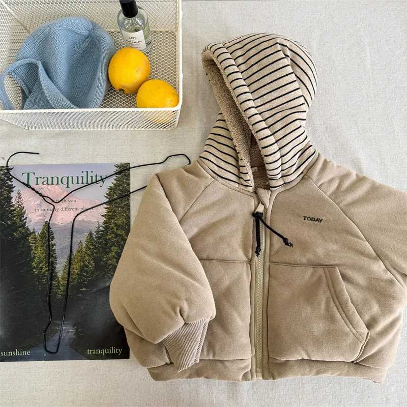 2025 Kids Winter Coat Boys Girls Hooded Cotton Jacket Korean Style Thick Warm Padded Jacket for Children 18 YearsT251016