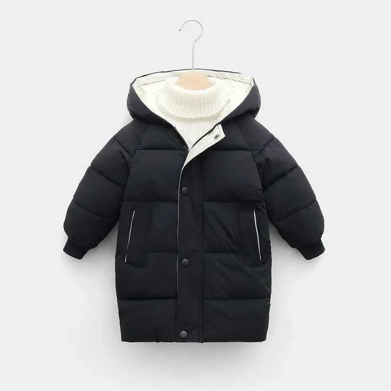 1pcs Boys Girls CottonPadded Coats Kids Long Down Autumn Winter Teen Cotton Clothes Outerwear Big Children Thicken Warm JacketT251016
