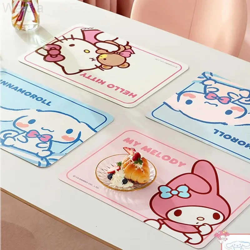 Sanrio Hello Kitty Placemat Melody Insulated Table Mat Cinnamoroll Waterproof and Oilproof Highend Dining Table Mat Home Goods L251016