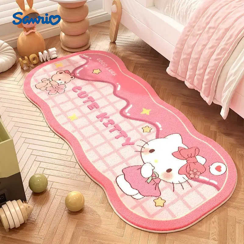 Sanrio Cartoon Hello Kitty Living Room Carpet Lounge Rug Cute HelloKitty Bedroom Bedside Plush Rug Kitty Cat Floor Mat Decor L251016