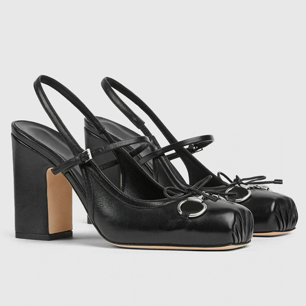 Designer Shoes Mary Jane Ballet high heels Elegant evening shoes Dance shoes Fashion dress shoes Flat Sandals women's luxury Brand Leather factory footwear with box