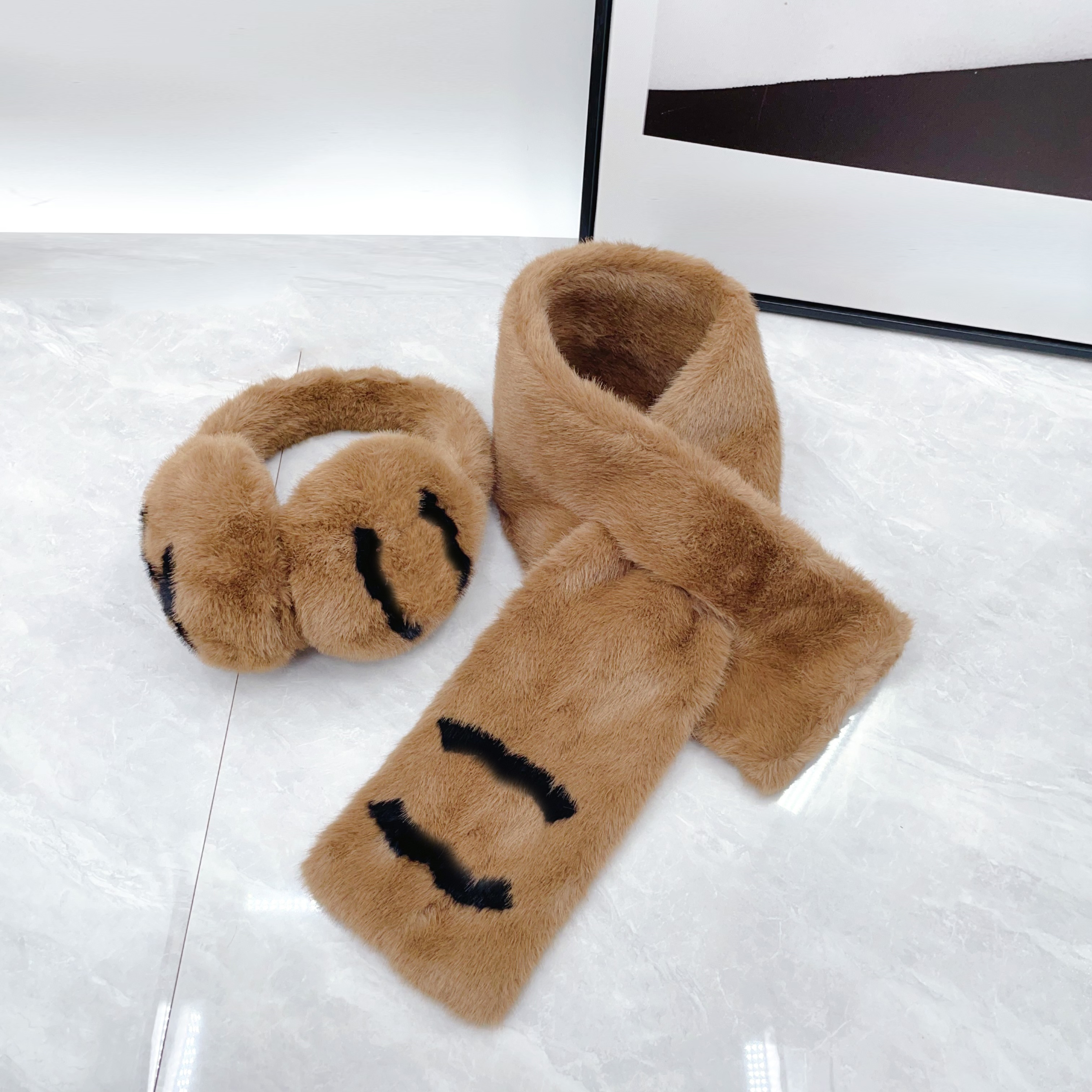 Scarf earmuffs men women Warm Earmuff Luxury Brand Ear Muffs Winter Woolen Fashion Warm Plush Winter Ears Muffs