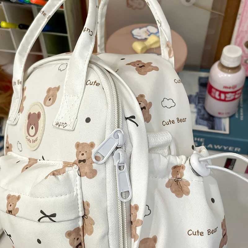 Girls Small Backpacks Cute Bear Print Women Nylon Shoulder Bags School Mini Backpack LightWeight Purse For Ladies ShoppingT251016