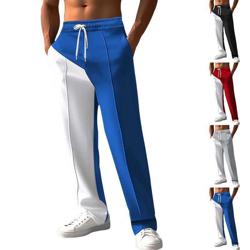 2024Spring and Autumn Mens New Trendy AllMatch Straight Color Matching Casual Street AllMatch Pants Oversized Pants J251203