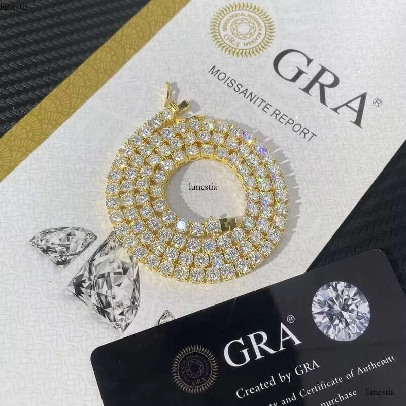 Cheapest Price Hip Hop Sier Gra VVS Moissanite Dia Tennis Chain 3MM 4MM 5MM Necklace Bracelet Men Women Hiphop Jewelry