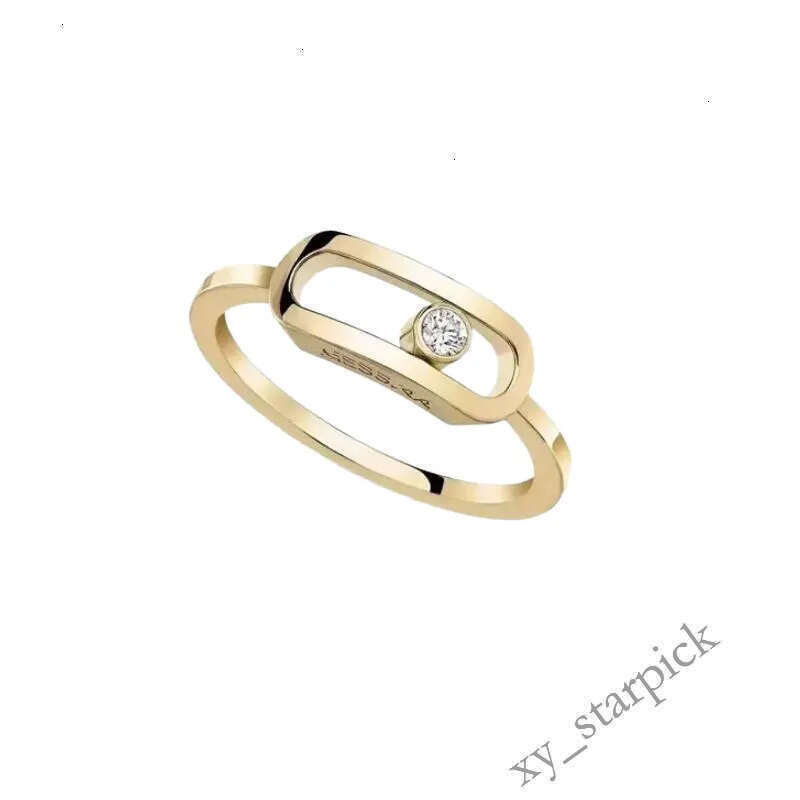 Designer Messikass jewelry Messi Meijia Single Dia Sliding Plain Ring Minimally Plated Ins Design Fashionable Exquisite Versatile Gift for Girlfriend