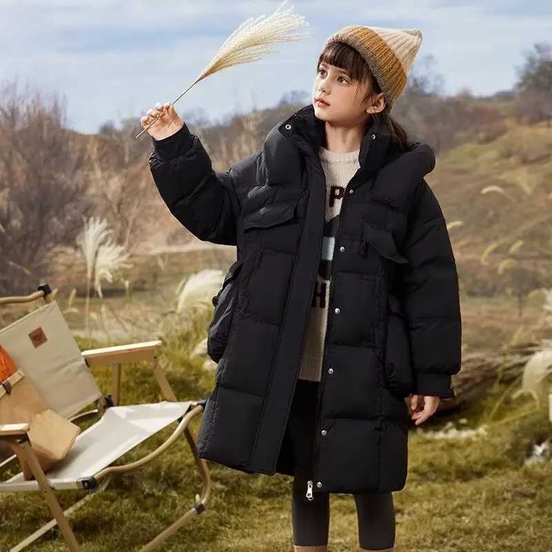 Long Jacket For Girls Winter New 30 Korean Thick Warm Outerwear Boys Kids Parka Winter snowsuit Teenage 10 12 14 yearsT251016