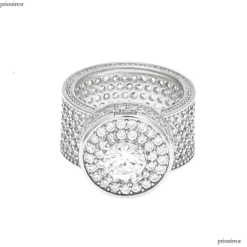 Mens Hip Hop Ring Jewelry Gold Sier Iced Out Crystal Gemstone Dia Rings For Men