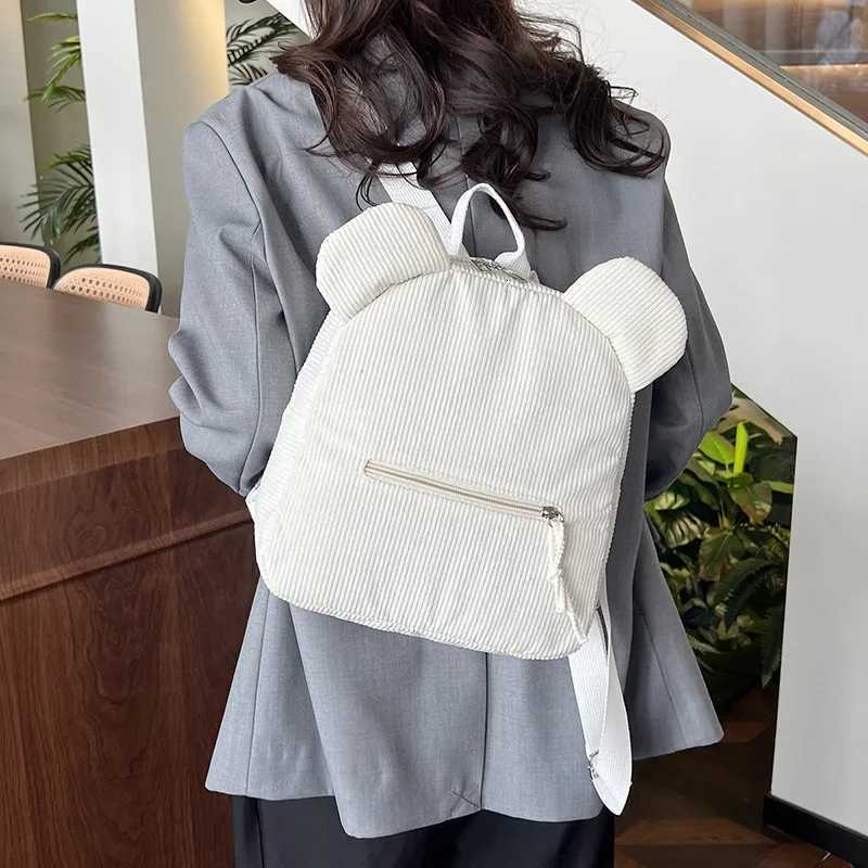 Cute Bear Ear Fleece Backpack for Girls 1Pcs Warm Lambswool Small Daypack Kids Casual School Bag Rucksack for Travel ShoppingT251016