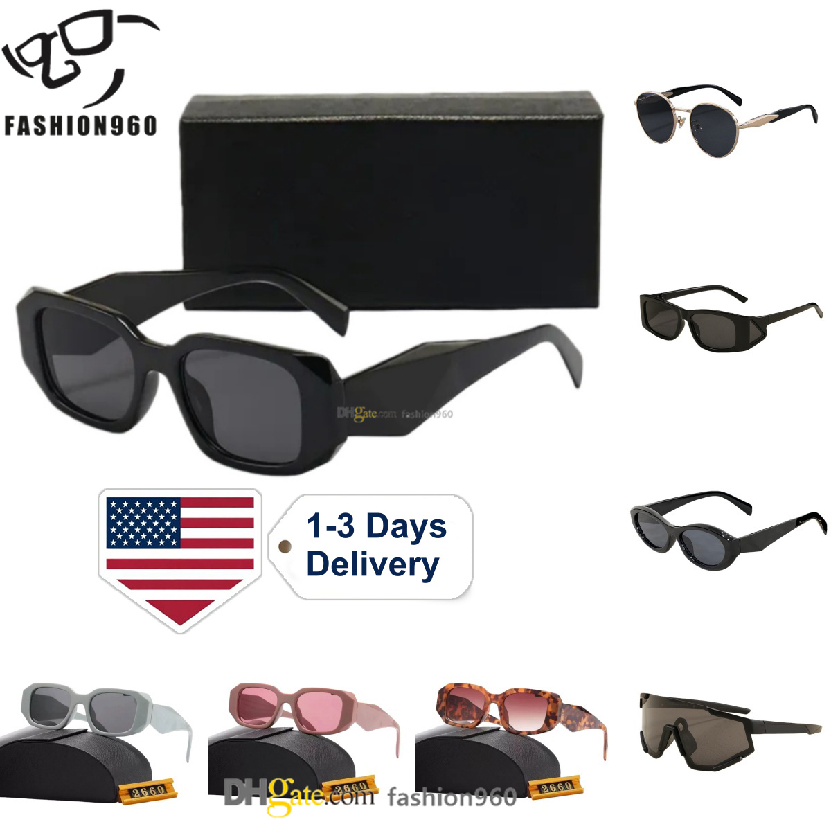 US warehouse Classic Styles Designer sunglasses for women men glasses Shades luxury frame outdoor Timeless Eyewear Retro Unisex Goggles with box fast shipping