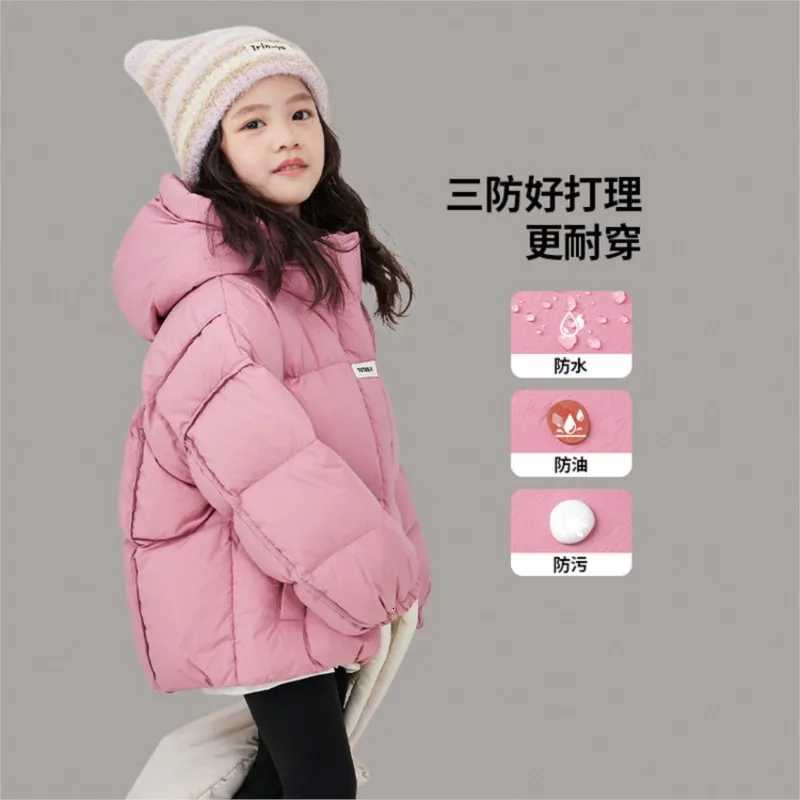 Girls Childrens Winter Clothing 90 White Duck Down Short Autumn Winter Clothes Childrens ThreeProof Thickened CoatT251016