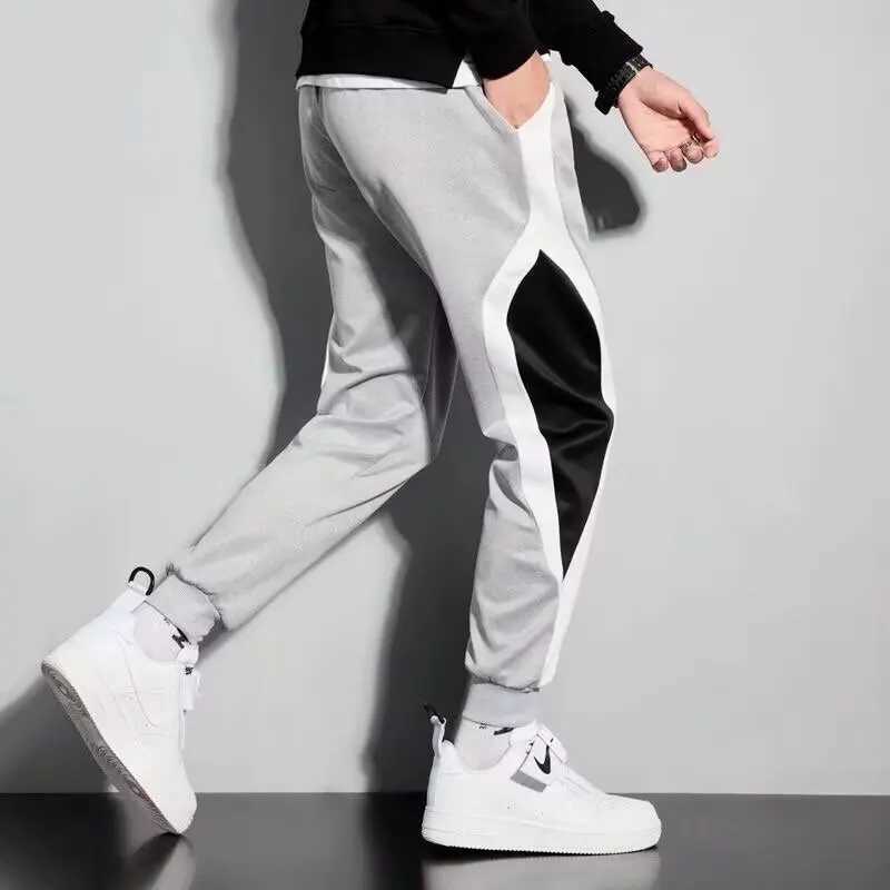 Casual sports long pants for men spring and summer sweatpants loose regular workwear pants leg tied pants Korean version tre J251203