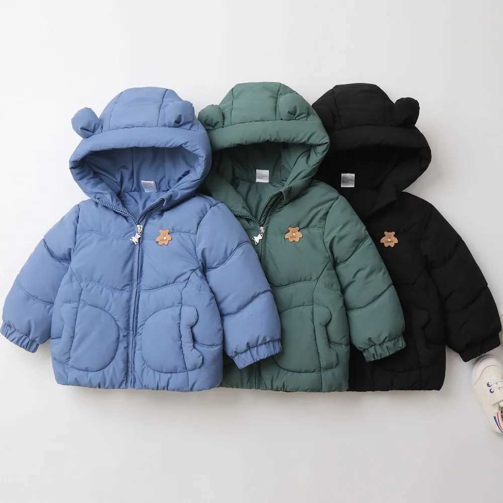 2025 New Winter Kids Parkas Thicken Lining Boys Girls Cotton Padded Hoodie Warm Jacket Windy Breaker Hooded Coat Kids OutfitT251016