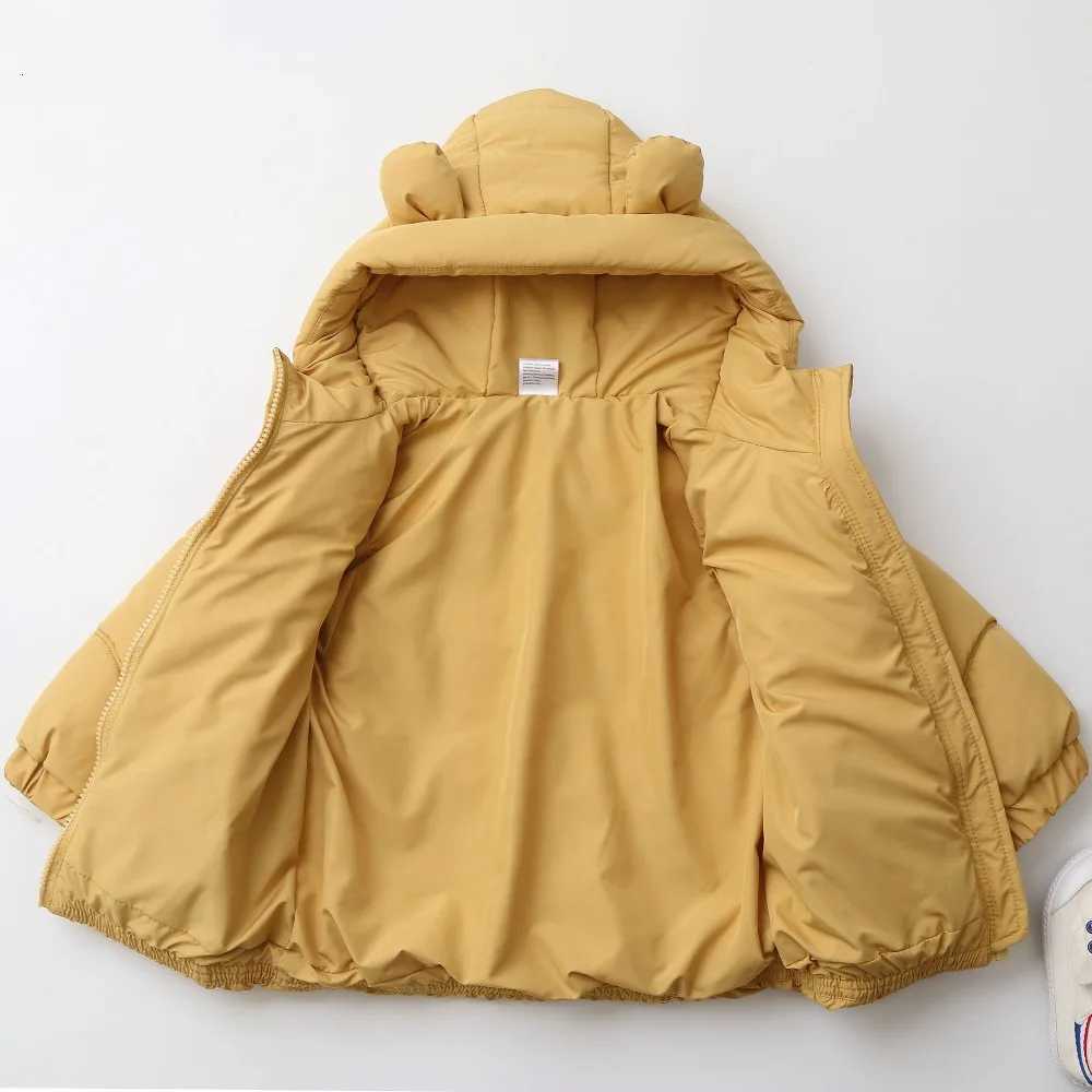 2025 New Winter Kids Parkas Thicken Lining Boys Girls Cotton Padded Hoodie Warm Jacket Windy Breaker Hooded Coat Kids OutfitT251016