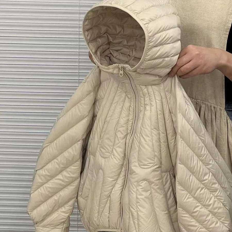 Girls Hooded Cotton Jacket Childrens Short Styles Coat for Baby Girls Design Sense Winter Clothing Lightweight Outerwear CoatT251016