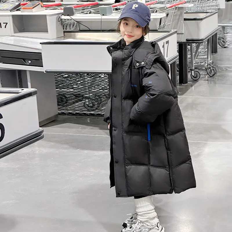 Girls down Coat Winter 2024 New Western Style Girls Childrens Long Thickened Warm Little Girl CoatT251016