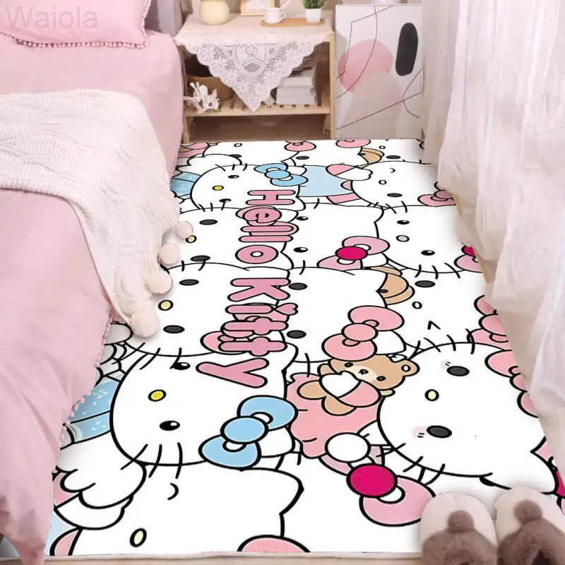 Sanrio Hot Hello Kitty Carpet Doormat Foot Mat 9060Cm Kitchen Living Room Bedroom Decoration Household Kawaii Cartoon Anime New L251016