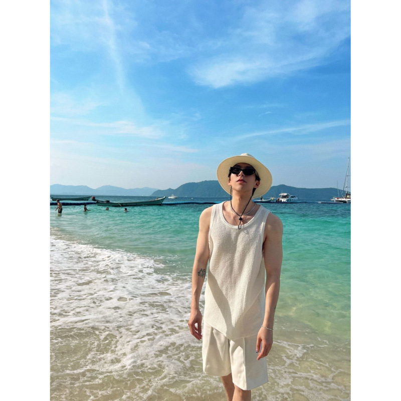 Fashion Sexy Style Tops Mens Mesh Hollowed Vests Summer Casual Streetwear Male All-match Sleeveless Tank Tops S-5XL 250325