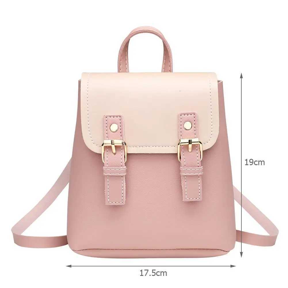 Candy Color Women Small Backpack Waterproof Splicing Hit Shoulder Bags School Bags for Teenage Girls Casual Student School BagT251016