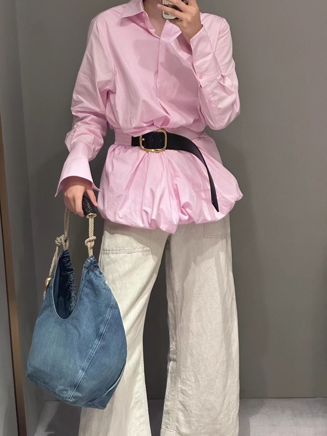 Washable denim jeans womens casual handbag soft student large capacity retro shopping bag womens handbag 241113