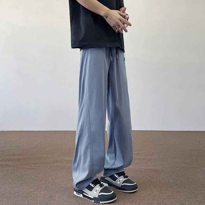 Summer Ice Silk Breathable 195cm Tall Man Pants Extralong Trouser Length 115 Elastic Waist Straightleg Sportswear Casual Pants J251203