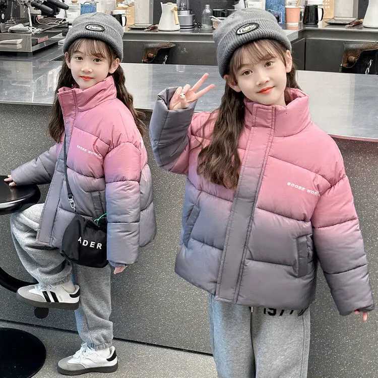 Girls Winter CottonPadded jJcket 2025 New Foreign Style 514 Year Girl Large Child Padded Jacket With StandUp CollarT251016