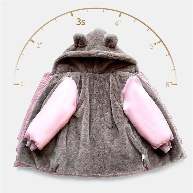 Childrens Winter Long Hooded Jackets Girls Fashion Bear Coat Teen Outerwear Kids New Parkas Snowsuit For 412 Years OldT251016