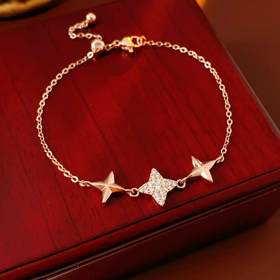 Korean Style Exquisite Zircon Star Pull-out Daily Fashion Commuting Versatile Bracelet Design Sense Niche Jewelry ddmypluto
