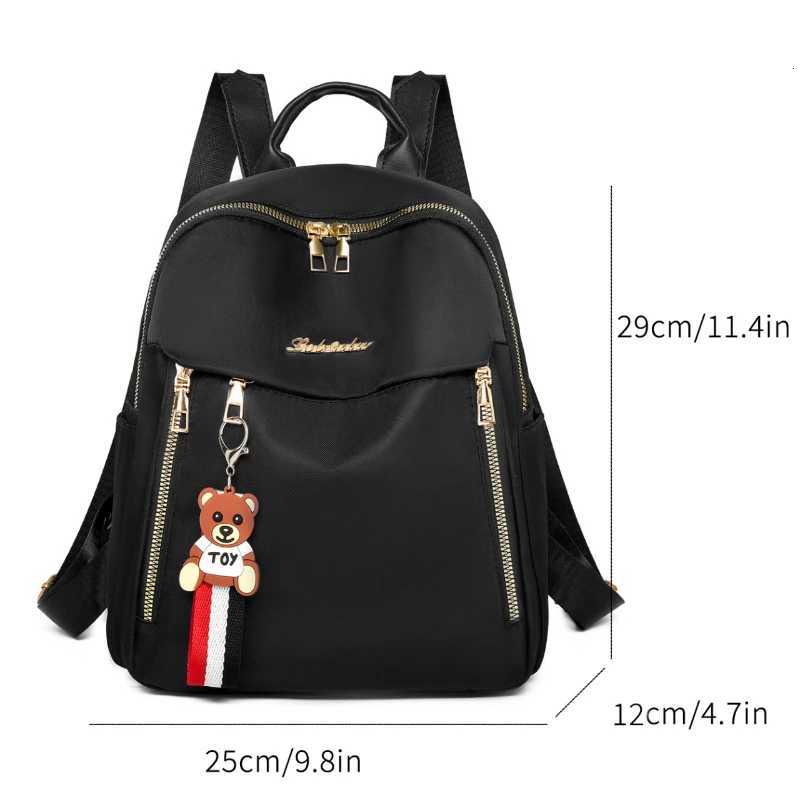 Large Capacity Women Backpacks Simple Black Travel Bag Solid Harajuku Student Schoolbag Casual Womans Nylon Small BackpackT251016