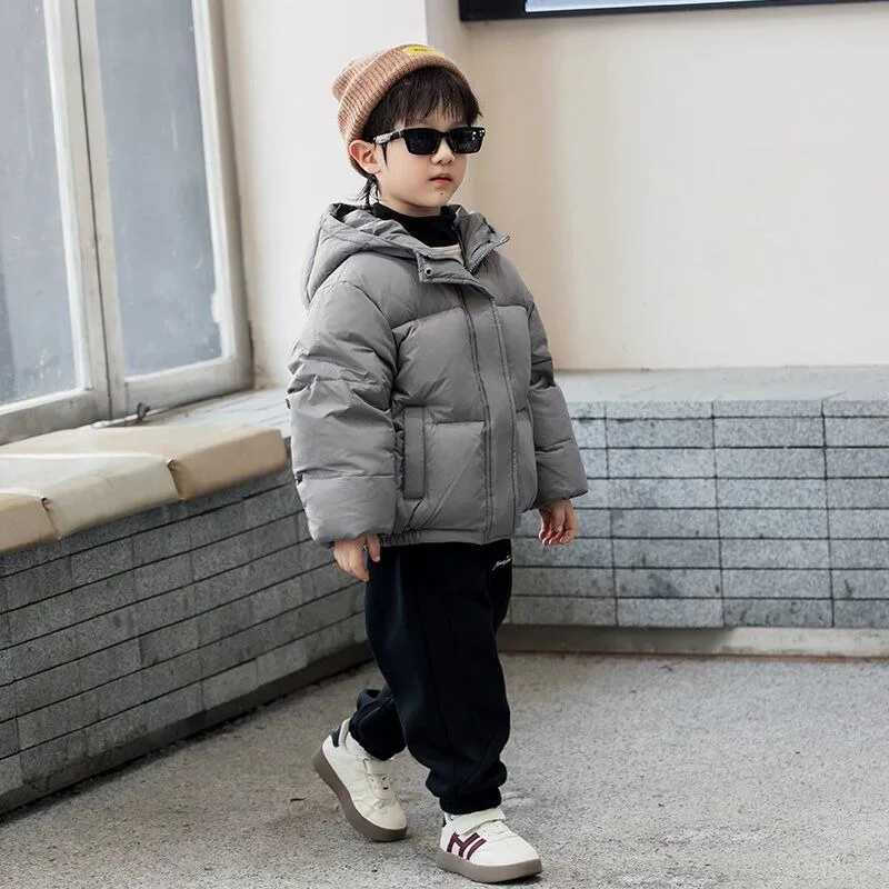 Kids Unisex Puffer Jacket Heavy Insulation Warmth Hooded Short Loose Design Baby Toddler Winter CoatT251016