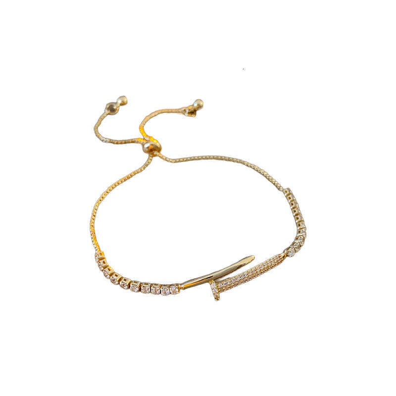 Real Gold Plated Zircon Splicing Smiley Face Bracelet Korean Style Light High-end Fashion Simple Elegant Women's Jewelry ddmypluto